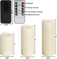 Set of 24 Flameless LED Candles Waterproof Outdoor with 4 Remotes & Timer 4"/5"/6" â White