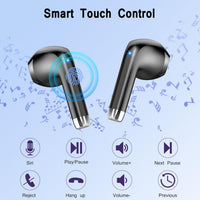 Wireless Earbuds, Bluetooth 5.3 Headphones with 4 ENC Noise Cancelling Mic, HiFi Stereo Deep Bass, 40H Playtime, IP7 Waterproof Bluetooth Earphones, Bluetooth Earbuds Dual LED Display, USB-C, Black