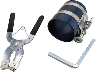 3" Piston Ring Ratchet Type Compressor Clamp Engine Piston Ring Compressor Tool Installer Band Ratchet Tool Compressor Clamp 53-175mm