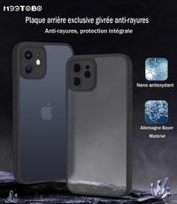 Mootobo iPhone 12 Case 6.1 inch, Military-Grade Protection 360^0 Full Body Frosted Translucent Back Phone Cover, Anti-Fingerprint Slim Shockproof Phone Case for iPhone 12 - Black