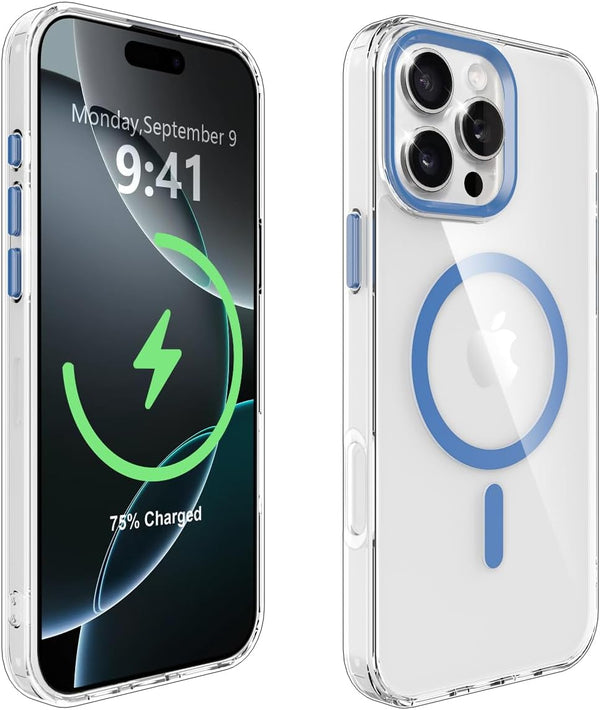Garegce Magnetic Case for iPhone 16 Pro, Compatible with MagSafe Wireless Charging, Shockproof [Anti-Yellow] Scratch-Resistant TPU + Hard PC Cover Case for iPhone 16 Pro 6,3", Blue
