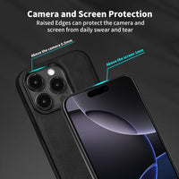 X-level Desighed for iPhone 16 Pro Max Case, Military Grade Drop Protection, Non - Slip Anti - Fingerprint Soft PU Leather Scratch-Resistant Back Shockproof Mobile Phone Case,