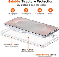 ivoler Clear Case for Samsung Galaxy S25 Edge with 2 Pieces Tempered Glass, [Anti-Yellow] [Military Protection] [Camera Protection] Transparent Protective Case Shockproof Anti-Scratch Cover