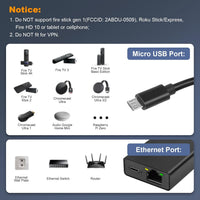 ARCELI Ethernet Adapter for Fire TV Stick- Micro USB to RJ45 Ethernet Network Adapter Compatible with 4K Fire Stick, Chromecast, Google Home Mini and More Streaming TV Sticks Up to 100 Mbps