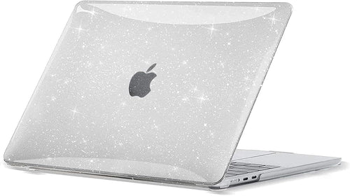 EooCoo Sparkly Case compatible for Macbook Air 13 inch M4 M3 M2 2025 2024 2022 Release, A3240 A3113 A2681 with Touch ID, Transparent Plastic Hard Shell Cover Mac 13.6 - Glitter Crystal Clear