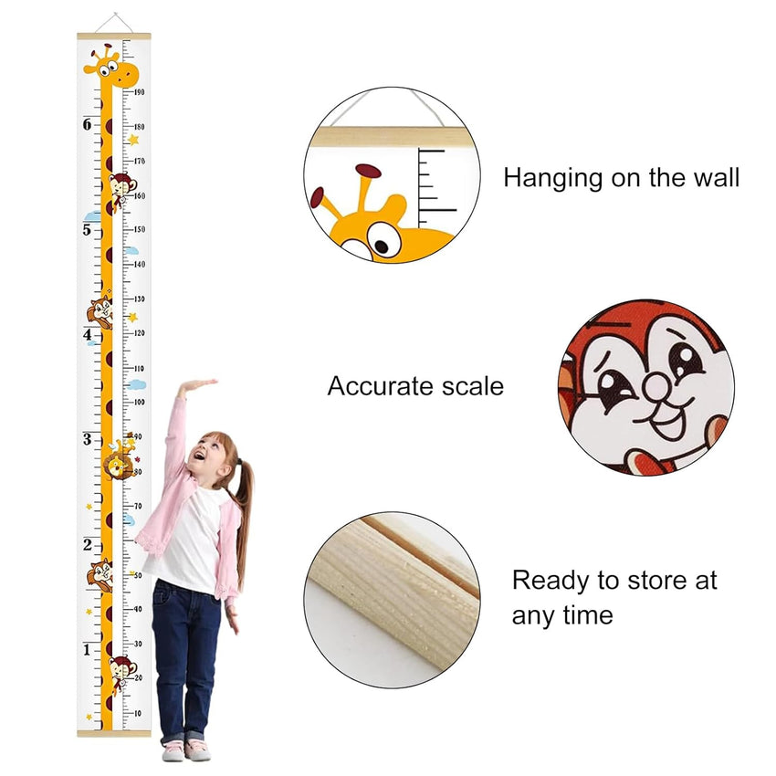 Kids Height Wall Chart Removable Canvas Ruler for Nursery â Giraffe