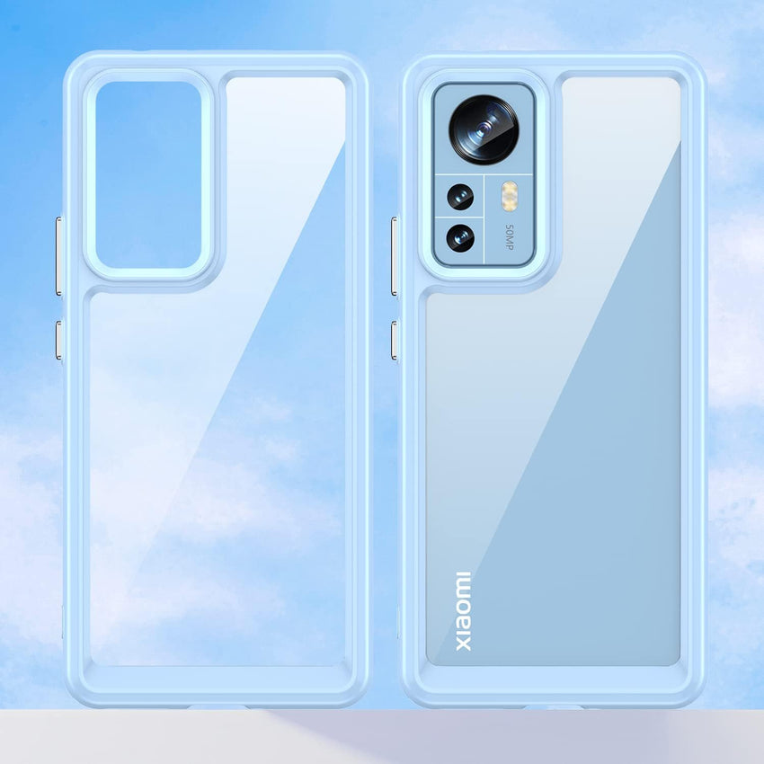 Asuwish Phone Case for Xiaomi 12/12S/12X 5G with Tempered Glass Screen Protector Cover and Cell Accessories Slim Soft TPU Silicone Rubber Protective Mobile Mi X12 Women Men Transparent Clear Blue