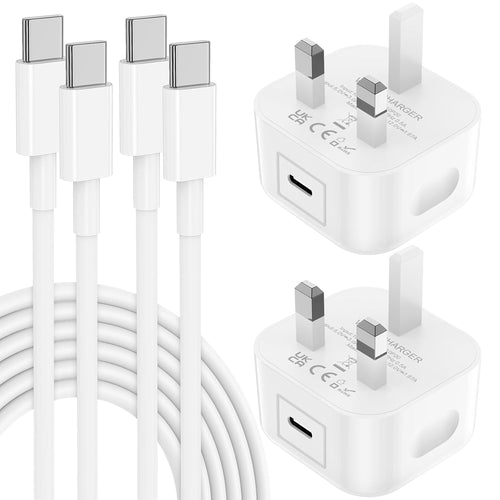 iPhone 17 16 15 Fast Charger, 20W USB C Charger Fast Charging Plug and 2M Type C to C Cable Lead for Apple iPhone 17 Pro Max/17 Air/16 Pro Max/16/15 Plus/15/MacBook Pro/iPad Pro 12.9/11 inch/Air/Mini