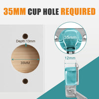 Soft Close Kitchen Cupboard Hinges 35mm 110 Degree 10pcs
