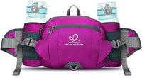WATERFLY Hiking Waist Pack Bum Bag Waist Bag with Bottle Holder Running Bag for Camping Climbing Travel Cycling and Dog Walking (Rose)