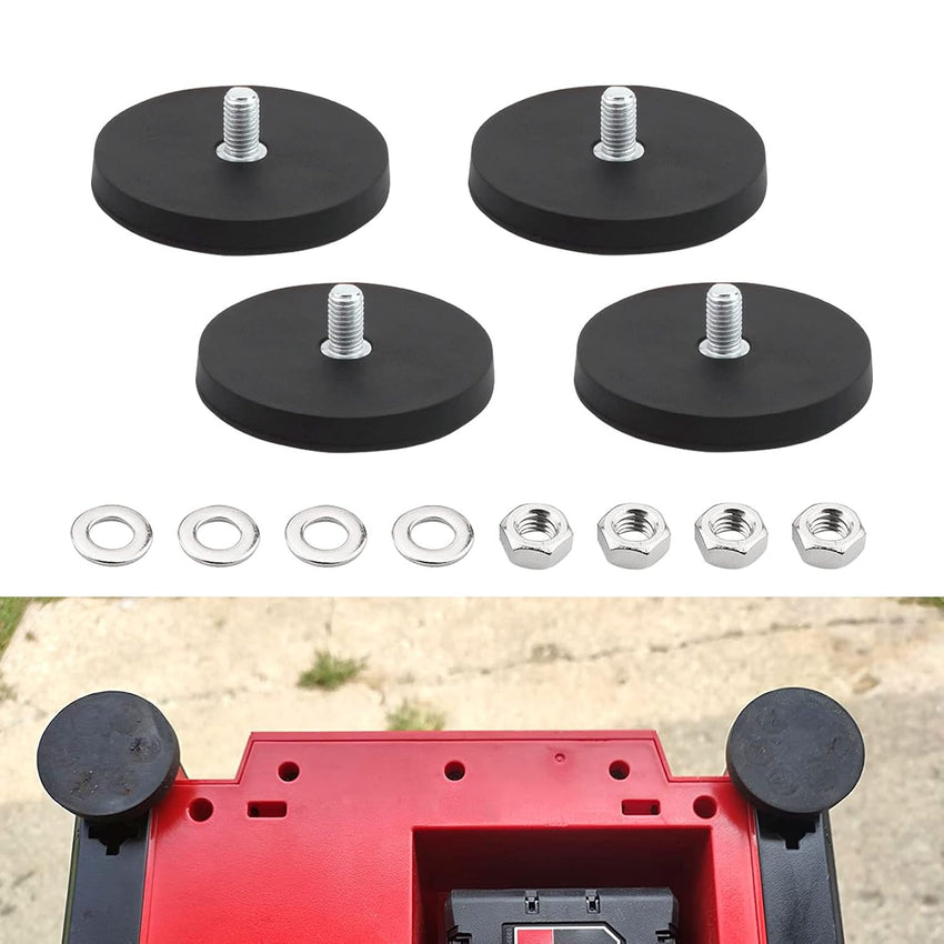 Rubber-Coated Neodymium Mounting Magnets M8 Threaded Studs Anti-Scratch Base Mount 4pcs â M8 4pc
