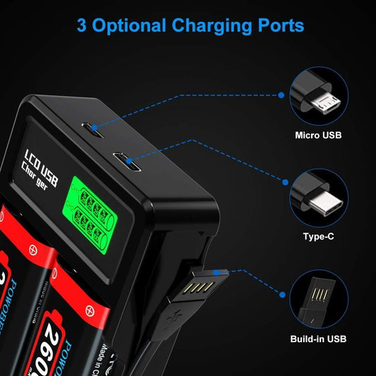 2 * 6240mWh (2x2600mAh) Controller Battery Pack for Xbox Series X/S, Xbox One, Large Capacity Controller Battery Pack with LED Indicator