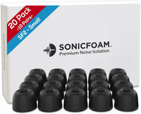 SF2 Small - Memory Foam Earbud Tips - 10 Pairs - Black | Fits Earbuds with Speaker Diameter 4.4-5.7mm, One Pair Lasts up to 4 weeks