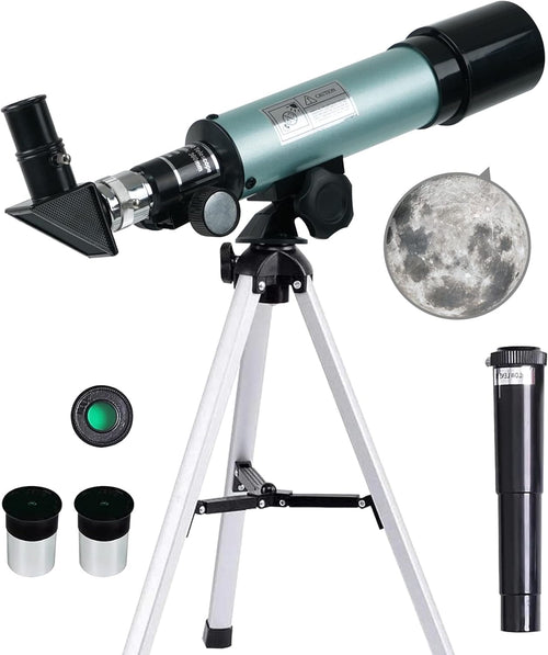 Mijiao Telescope for Kids, Astronomical Telescope Zoom 90X HD Outdoor Monocular Space Telescopes Portable Refractor Spotting Scope With Tripod, Telescopes for Adults, Kids and Beginner