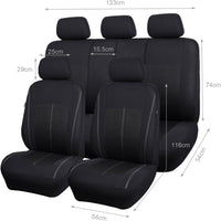 Flying Banner Black Jacquard Car Seat Covers Full Set Airbag Compatible Auto Protector Rear Bench Back Split