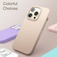 JETech Silicone Case for iPhone 13 Pro 6.1-Inch, Silky-Soft Touch Full-Body Protective Phone Case, Shockproof Cover with Microfiber Lining (Beige)