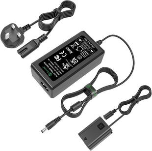 Gonine AC-PW20 AC Power Adapter NP-FW50 Dummy Battery Kit for Sony Alpha ZV-E10 A7 A7R A7S A7II A7RII A7SII A6500 A6400 A6300 A6100 A6000 A5100 A5000 RX10 II III IV NEX-3 NEX-5 NEX-7 Camera