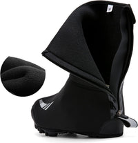 Cycling Shoe Covers Winter Thermal Warm Waterproof Overshoes for Mens Womens Road Bike MTB Booties Black M