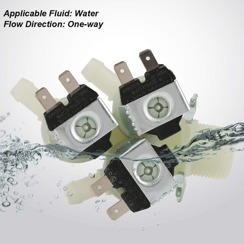 TOPINCN 3-Way Electric Solenoid Valve N/C for Water Inlet AC 220V G3/4 â Brass