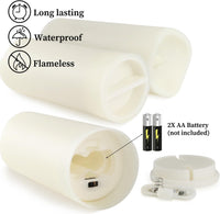 Set of 24 Flameless LED Candles Waterproof Outdoor with 4 Remotes & Timer 4"/5"/6" â White