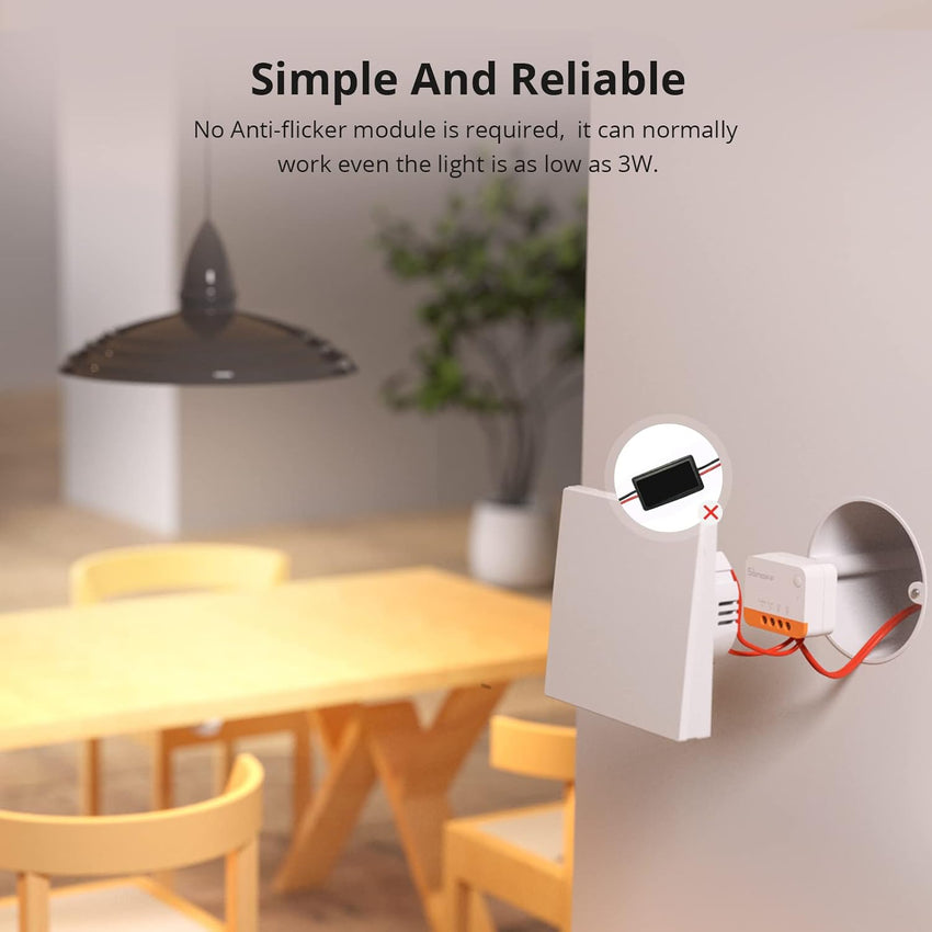 SONOFF ZBMINIL2 Zigbee Smart Switch, No Neutral Required, Mini Relay Module for Light Switch, 2-Way Control, Works with Alexa & Google Home, Requires Zigbee Hub