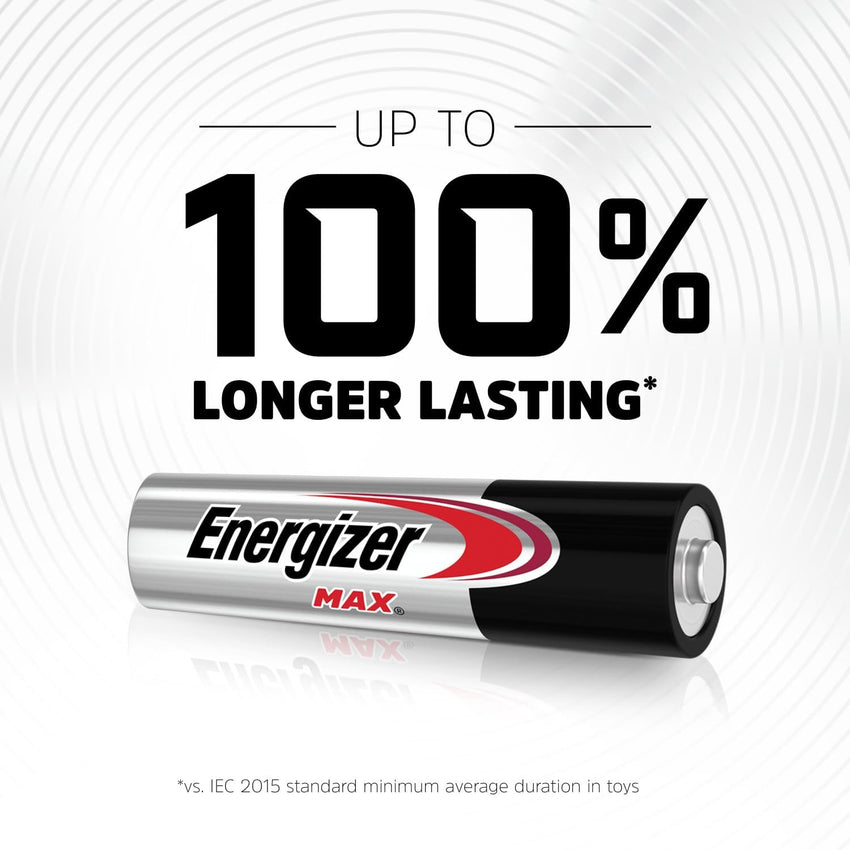 Energizer Max - AA + AAA Batteries (28 Combo Pack) - Double A and Triple A 1.5V Battery - Long Lasting Alkaline Power - 100% Recyclable Plastic Free Packaging - 10 Year Shelf Life [Amazon Exclusive]
