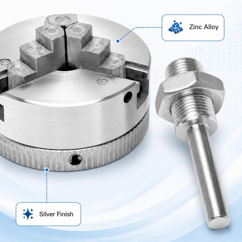 Mini Lathe Zinc Alloy Mini Lathe Three Claw Mandrel, M12 * 1 Manual Chuck Power Tool Electric Drill Binding Power Tool for Woodworking, Small Machine - Metal Tool