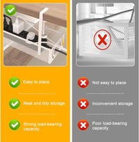 Rppiup Under Desk Cable Management Tray, No Drill Steel Cable Management Under Desk tray, Hollow Sturdy Metal Mesh Table Wire Organiser No Damage to Table, for Office Home Kitchens