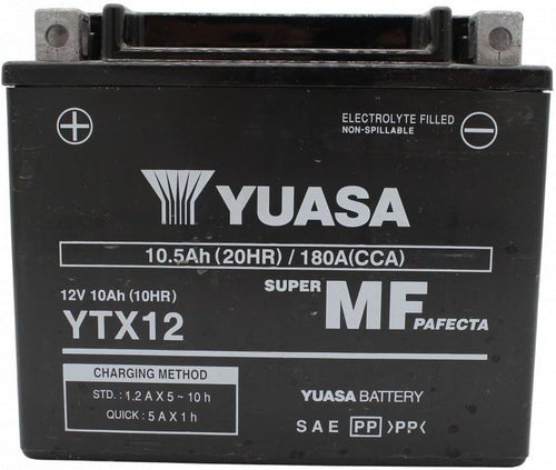 Yuasa Motorcycle Battery YTX12 12V 180CCA Maintenance-Free AGM YTX12