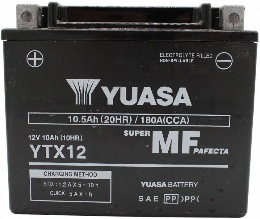 Yuasa Motorcycle Battery YTX12 12V 180CCA Maintenance-Free AGM YTX12