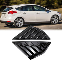 Rear Side Window Louvers Racing-Style ABS Quarter Panel Air Vents â Glossy Black Ford Focus MK3 (2012â2018)