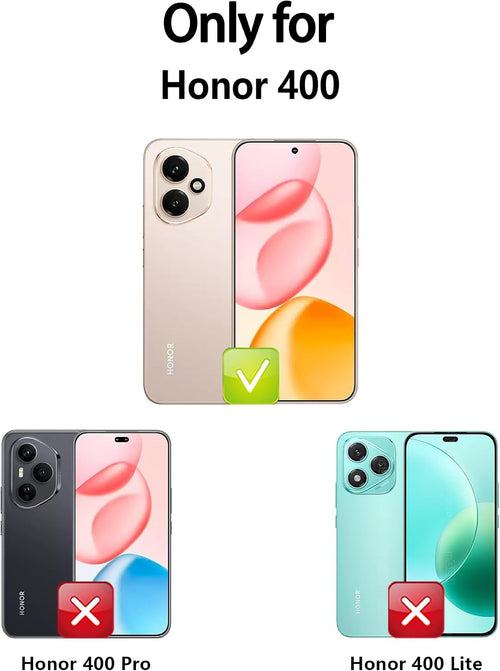 Aiziki For Honor 400 Phone Case(Not Fit 400 Pro), Leather Flip Case with 3 Card Slots & Kickstand, Anti-Drop, Magnetic Closure, Compatible with Honor 400 Case- Black