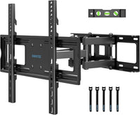 BONTEC TV Wall Bracket for 23-70 Inch LED LCD OLED Screens, Full Motion Double Arm TV Wall Mount Swivels Tilts Extends up to 380mm, Holds 45kg, Max VESA 400x400mm, Includes Spirit Level