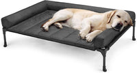 Veehoo Raised Dog Bed + Waterproof Removable Pillow-Top Mat, Dog Bed Sofa Couch, Elevated Dogs Beds with Breathable Mesh, No-Slip Feet, Dogs Sofa Beds for Indoor Outdoor, Large, Black