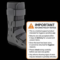 BODYTONIX Walker Fracture Boot - Short and Compact Ankle Support Boot Brace for Sprained Ankle, Post-Op Recovery and Fractures | Right or Left Foot (UK 3-5)