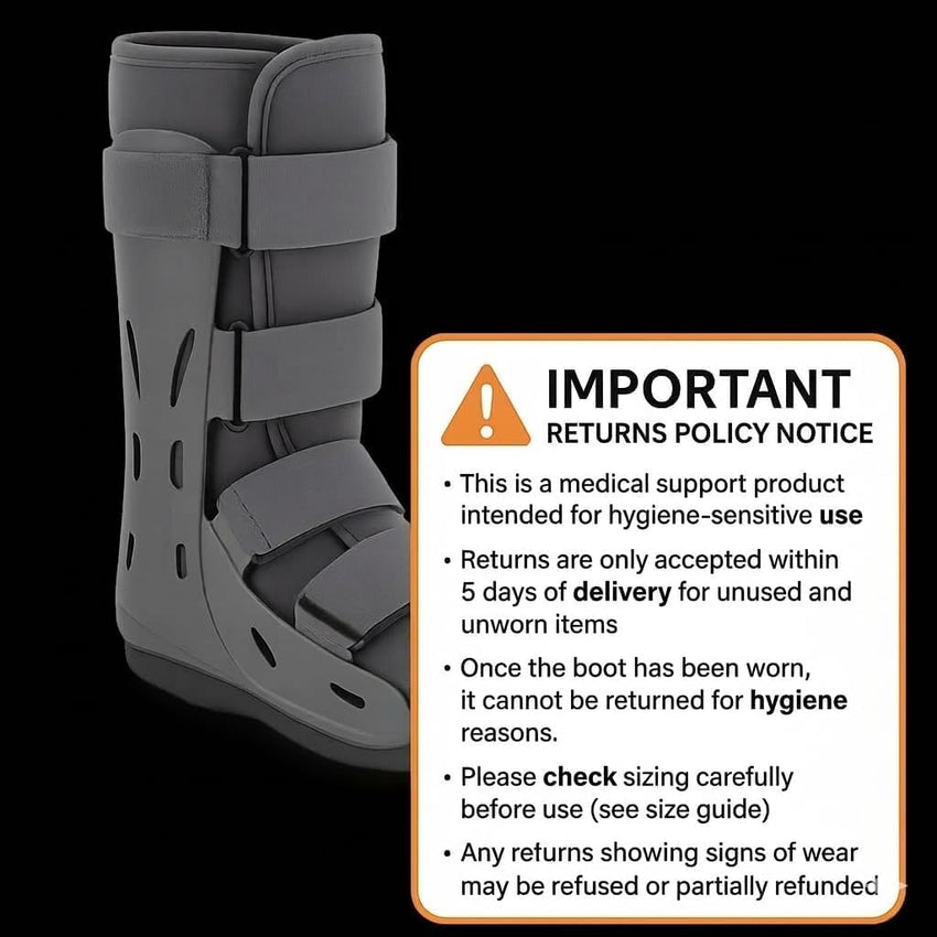 BODYTONIX Walker Fracture Boot - Short and Compact Ankle Support Boot Brace for Sprained Ankle, Post-Op Recovery and Fractures | Right or Left Foot (UK 3-5)
