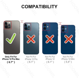 HOOMIL Case for iPhone 12 Pro Max, Non-Yellowing, Drop Protection, Anti-Scratch Transparent Hard Back Phone Cover - Crystal Clear