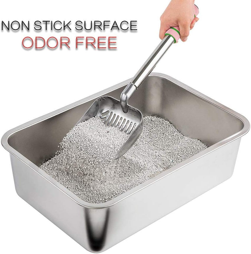 Extra Large Stainless Steel Litter Box Odourless Easy Cleaning â 28x20x6 inch