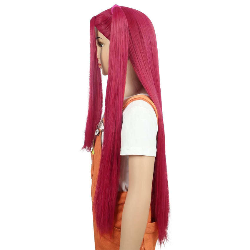 Girls Long Pink Double Ponytail Anime Cosplay Wig Heat-Resistant â Pink