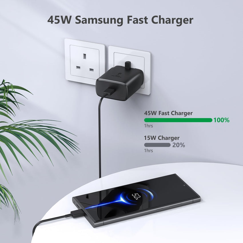 for Samsung Fast Charger, 45W USB C Plug with 6.6ft C to C Cable, fit for Galaxy S24 Ultra/S24+/S24/S23 Ultra/S23/S22/S21/A15,Z Fold 6,Z Flip 6,Tab S9,Google Pixel 9, PPS Super Fsat Phone Charger 2.0