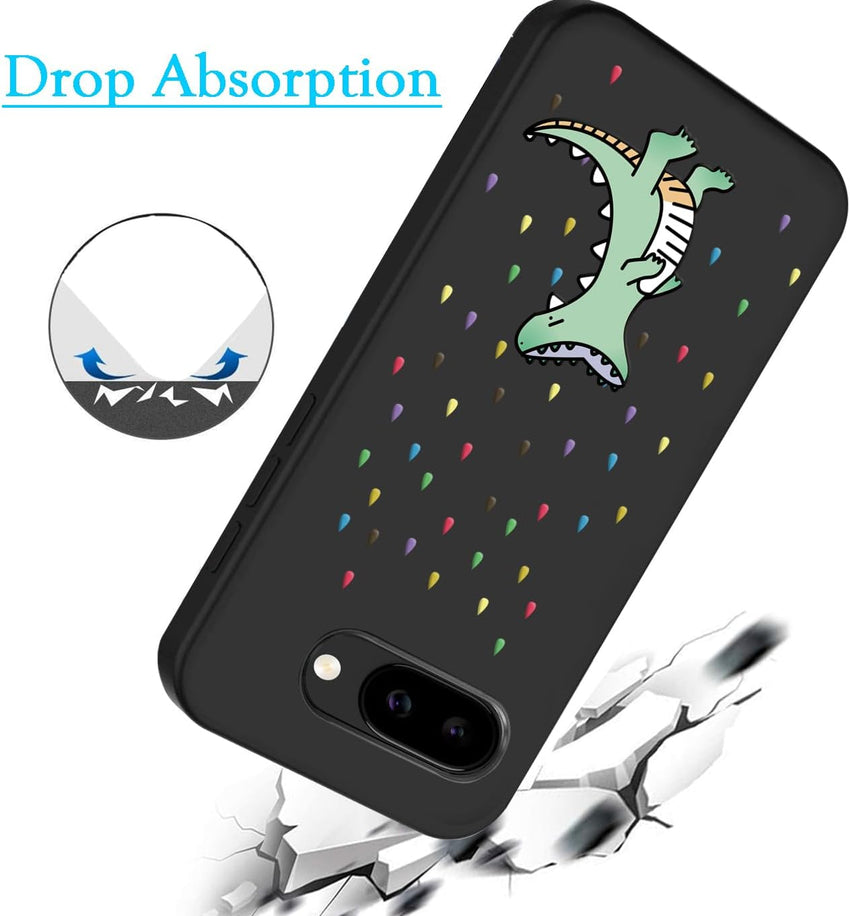 Unov Case Compatible with Pixel 9a (2025) 5G Case with Rino Dragon Rainbow Dinosaur Cute Design Soft TPU Shock Absorption Slim Embossed Pattern Protective Back Cover
