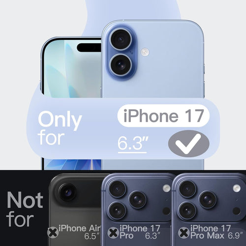 JETech Magnetic Silicone Case for iPhone 17 6.3-Inch, Compatible with MagSafe, Silky Soft Touch, Shock Absorbing Phone Cover with Camera Lens Protection (Blue)