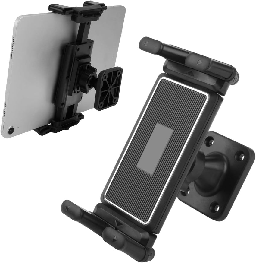 Qaum Tablet Wall Mount, 360^0 Rotation Adjustable Wall Mount Holder, Aluminum Universal Tablet Holder Clamp for 4.7-15" Tablets and Phones, Compatible with iPad iPhone Galaxy Samsung and Kindle(Black)