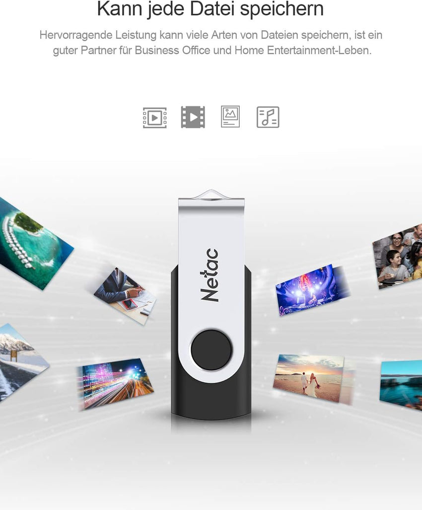 Netac 64GB USB 3.2 Flash Drive, High Speed Swivel Design Memory Stick,Up to 90/30 MB/s(R/W) Pen Drive, Thumb Drive for Data Storage, Zip Drive and jump Drive with LED Light
