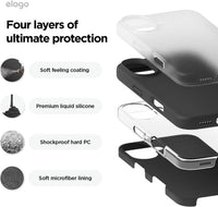 elago Compatible with iPhone 16 Case, Premium Liquid Silicone Case, Full Body Protective Cover, Shockproof, Slim Phone Case, Anti-Scratch Soft Microfiber Lining, 6.1 inch (Black)