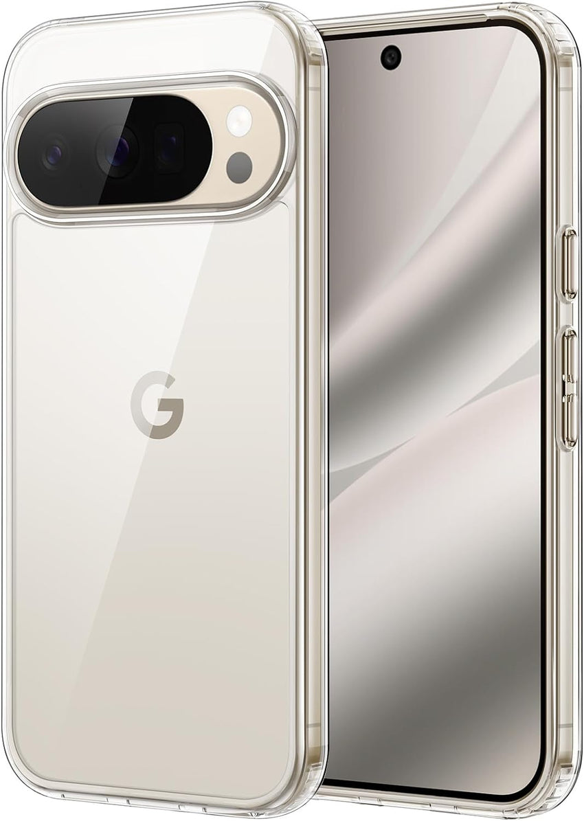 JETech Case for Google Pixel 10/10 Pro 2025, Non-Yellowing Shockproof Bumper Protective Phone Cover, Anti-Scratch Hard PC Back (Clear)