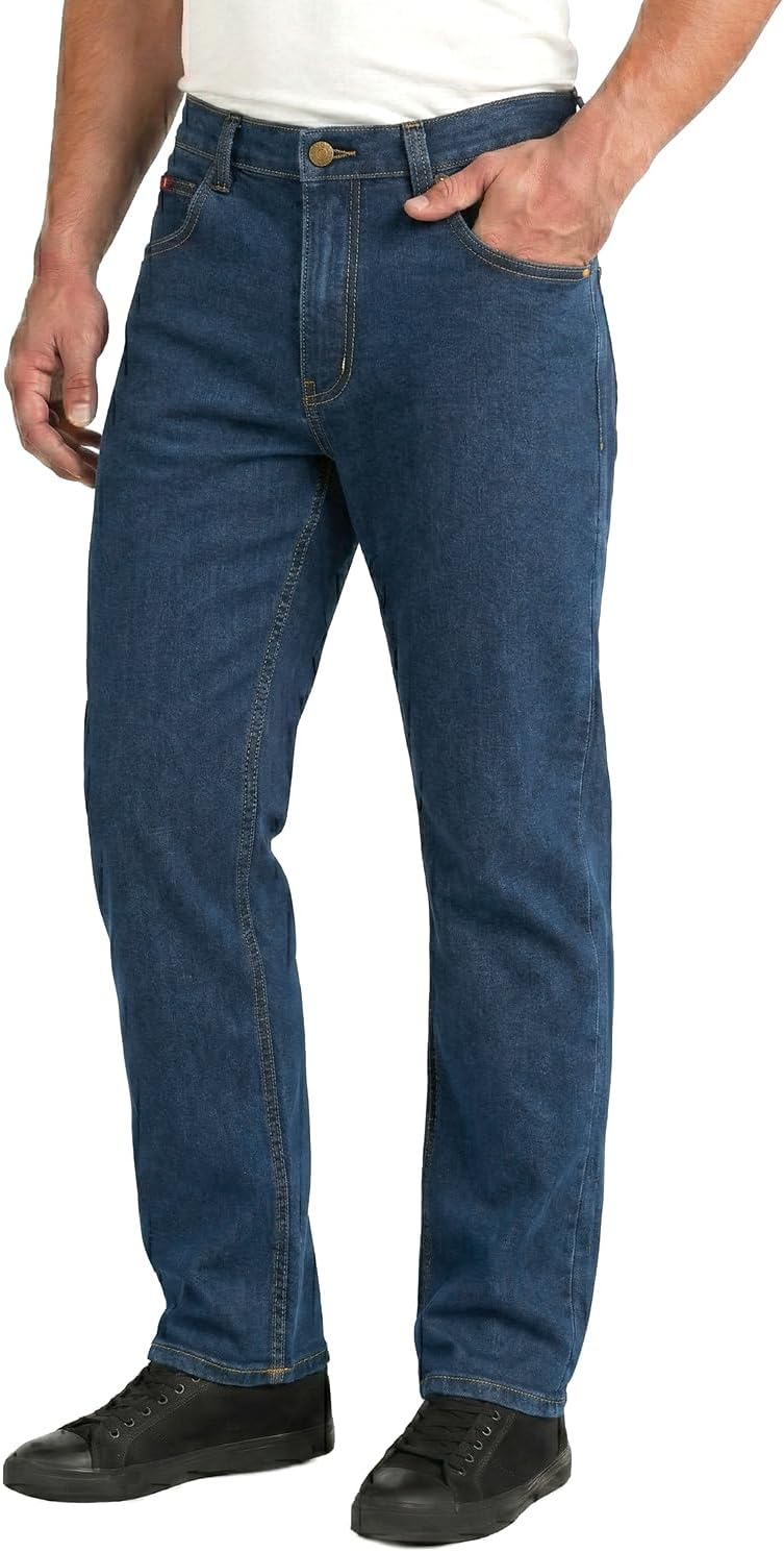 Lee Cooper Men's Jeans Regular Fit 5-Pocket Stretch Denim Ã¢ÂÂ Black 34W/29L
