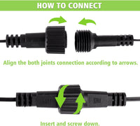 Christmas Lamp Extension Cable, 2 Pin Extension Cable for String Lights, IP44 Waterproof Extension Cable for Globe Lamp, Icicle Lamp, Indoor and Outdoor Light (10M)