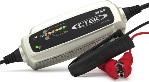 CTEK XS 0.8 Amp Smart Battery Charger 12V - Automatic Trickle Charger & Battery Maintainer for Motorcycles, ATVs, Jet Skis, Lawn Mowers, and Small Vehicles - UK Model