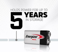 Energizer MAX Alkaline 9V Batteries, Pack of 3